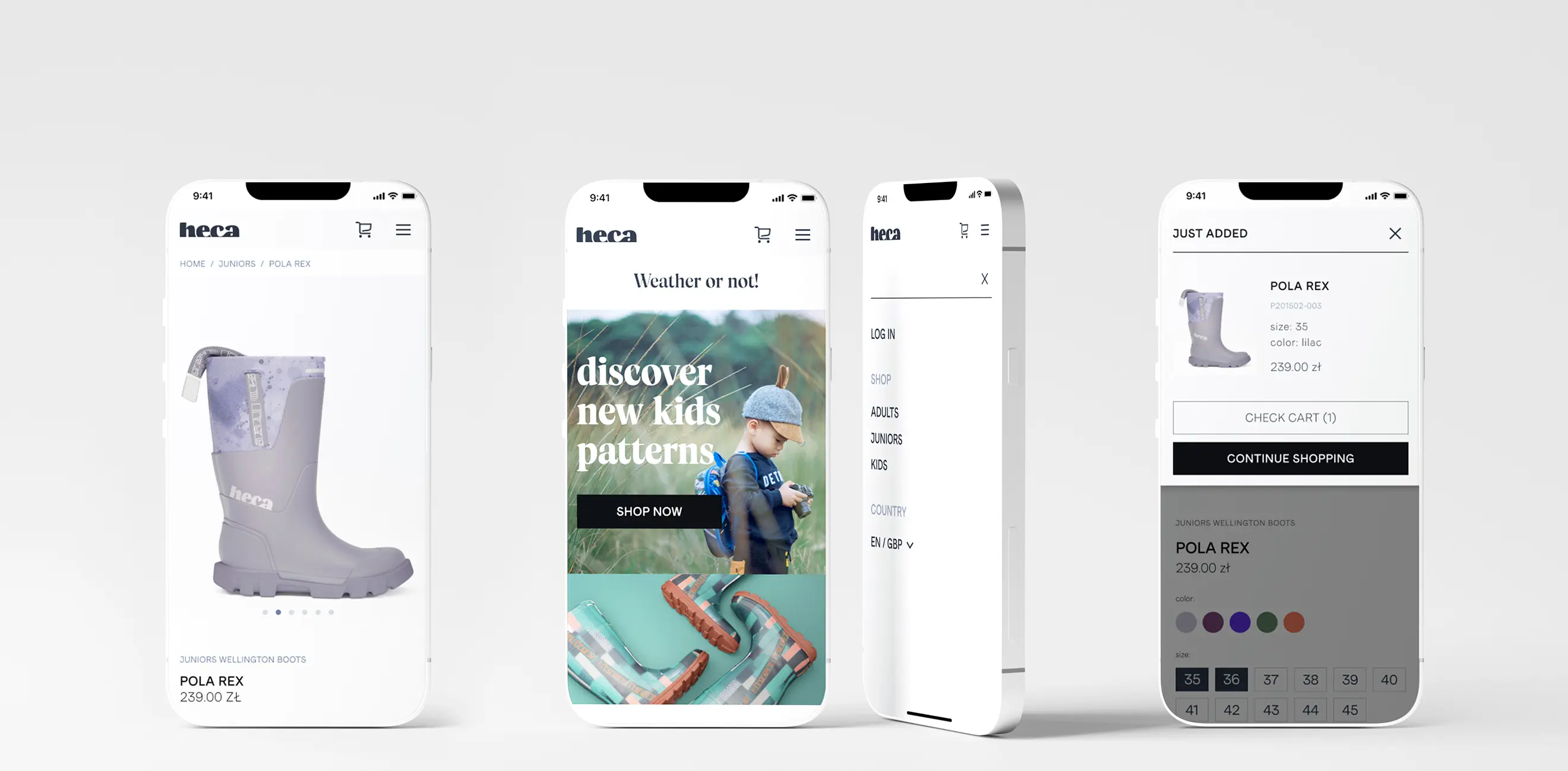Heca mobile mockup
